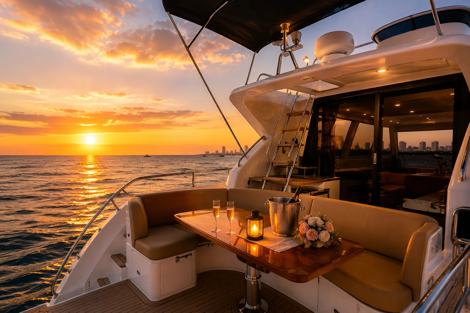 Example image of a Pattaya sunset cruise on a private yacht
