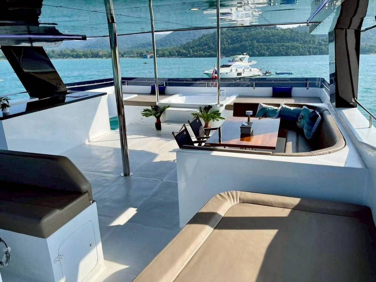Open upper deck seating on Ocean Symphony in Pattaya